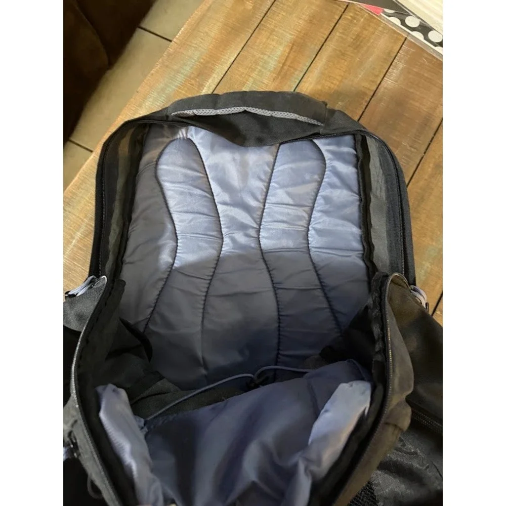 Vintage Nike Black Grey Padded Laptop Backpack Mesh Bungee RN 56323